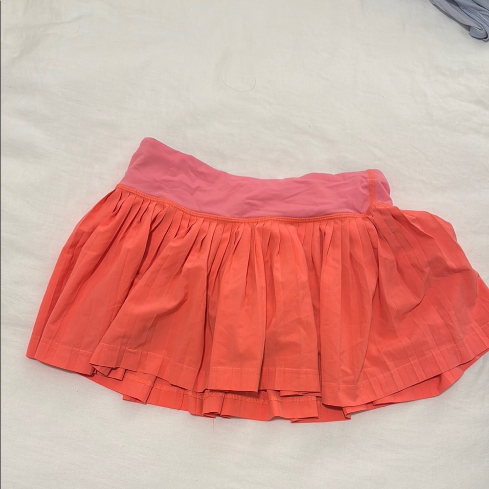 Coral Pleated Women's Skirt